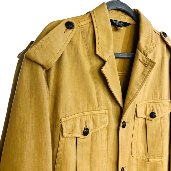 Polo 80s Vintage by Ralph Lauren Thick 100% Cotton Canvas Long Jacket Size XL - Picture 5 of 12